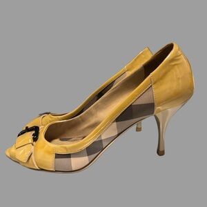 Burberry Yellow Plaid Heels